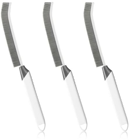 YIGAARUI Crevice Cleaning Brush Bathroom Tile Grooves Gap Cleaning Brush Premium Crevice Cleaning Tool Aluminum Support with 15° Angled Head-Grout Thin Brush,Kitchen & Bathroom Tool (3 PCS)