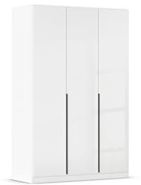 Rauch Möbel Alabama, Kleiderschrank, Hochglanz Weiß/Weiß, Breite 136 cm | Schrank, 3-türig, Zubehör Classic, für Schlafzimmer, Kinderzimmer, Gästezimmer, Homeoffice, Garderobe, Flur