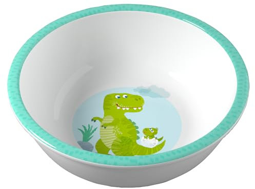 HABA Kinderschüssel Dinosaurier – Praktische Melamin‑Schüssel – Rutschfest – Spülmaschinengeeignet – Für Dino‑Fans ab 12 Monaten – 2012440005