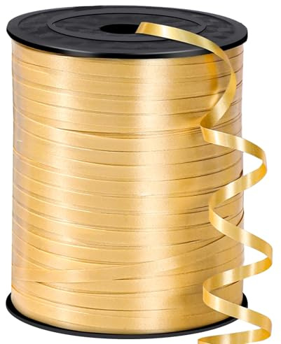 woric 600 Yards Gold Curling Ribbon, Balloon String Gift Ribbon | Gold Ribbon for Gift Wrapping Balloon Ribbon Bows DIY Crafts Decorations Christmas Birthday Wedding
