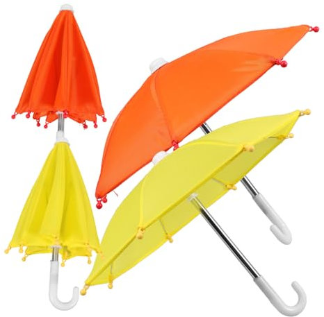 Sosoport Kleiner Puppenschirm 4 Stück Miniatur Regenschirmmodell Für 45cm Puppen Tragbarer Puppenhaus Regenschirm Dekoratives Rollenspiel Zubehör