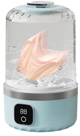 Small Washing Machine, Compact Baby Clothes Washer Machine Rechargeable, Clothing Cleaning Device with 3000 MAh Battery for Hotel Business Trip Apartment Dorm Camping