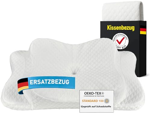 OrthoKomfort® Kissenbezug – temperaturausgleichend, passend Nackenstützkissen, atmungsaktiv & pflegeleicht, Weiß