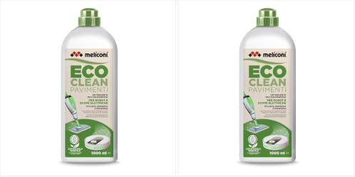 Meliconi Eco Clean Nettoyant de Sols pour Balais Électriques et Robots; Multisurface; 1L, Made in Italy (Lot de 2)