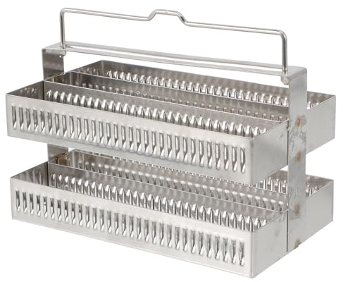 ERINGOGO Gradilla para Tinción de Acero Inoxidable 60 Soporte para Laboratorio Bandejas de Tinción Organizador Escurridor Material Biología