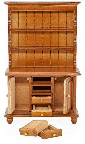 Odoria 1/12 Miniatura Armadio Marrone con Banco da Lavoro Accessori per Mobili di Casa Delle Bambole