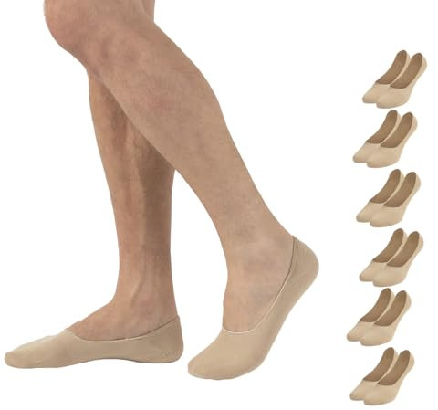 CALZITALY PACK 6-12 Paia Salvapiedi Unisex, Pedalini In Cotone, Fantasmini Scollati Uomo e Donna, Calzini Invisibili | 35-38, 39-42, 43-46 | Calzetteria Italiana (43-46, 6 Paia - Skin)