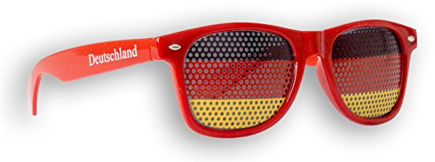 Promo Trade 10 x - Fanbrille - Sonnenbrille – Deutschland Weiß - Brille - Rot - Schwarz Rot Gold - Germany - Fan Artikel