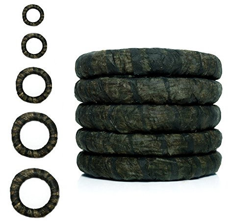 DekoPrinz Strohkränze mit Vlies, 5 Stück | ø 30 cm Durchmesser | 5 cm Stärke | Strohrömer, Türkranz, Deko-Kranz, Kranz-Rohling, Strohring