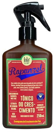 Lola Cosmetics - Tonic Croissance Rapunzel - Stimule la Croissance des Cheveux - Fortifie et Réduit la Chute - Hydrate Cuir Chevelu - Vegan et Sans Cruauté - 250 ml