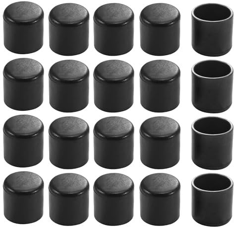 sourcingmap PVC Leg Caps Tips Feet Cup 22mm 0.87 Inner Dia 20pcs Moisture Resistant Ceramic Floor Protector for Furniture Chair Desk Round