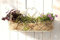 Manufaktur Lichtbogen Wand-Blumenkorb antikweiß - 50 cm breit - Pflanzkorb