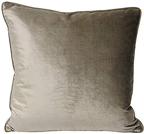 Riva Paoletti Luxe Velvet Polyester Filled Cushion - Mink Grey - Soft Velvet Feel Fabric - Reversible - Hidden Zip Closure - Machine Washable - 100% Polyester Case - 55 x 55cm (22 x 22 inches)