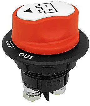 WIWIR Auto Batterie Trennschalter Hauptschalter, 12V 24V bis 32V DC 100A Batterieschalter, 3-Positionen Einbau, EIN-AUS Schaltfunktion, Schwarz, Rot, Weiß