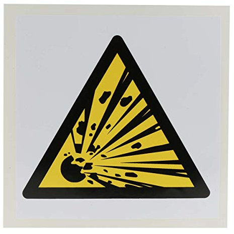 RS PRO Gefahren-Warnschild, Vinyl selbstklebend 'Explosiv', 100 mm x 100mm