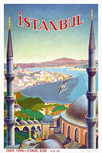 Istanbul Türkei Reise-Poster türkischer Druck türkische Wand-Kunst türkisches Dekor Istanbul Poster Stadt Poster Türkei (61 x 91cm)