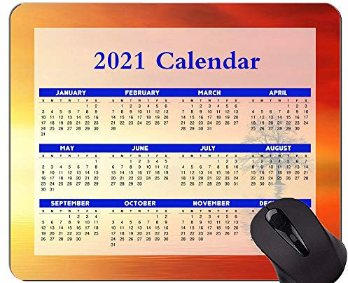 2021 Kalender Mauspad mit Feiertagen, Sunset Dawn Sun Mauspads