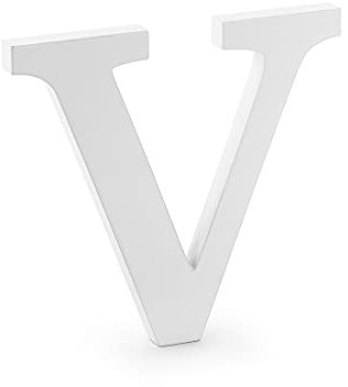 DekoHaus Holzbuchstabe V 20 cm – Deko Buchstaben A–Z, Weiß, Freistehend, Holz Letters für Hochzeit, Geburtstag, Kinderzimmer, Basteln