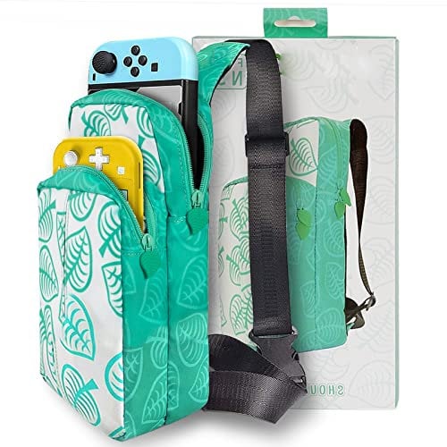 Nintendo Switch Tragetasche, Umhängetasche, Crossbody Umhängetasche, großes Fassungsvermögen, IP65 wasserdicht, für Nintendo Switch, Konsole, Dock, Joy-Con Grip und Zubehör