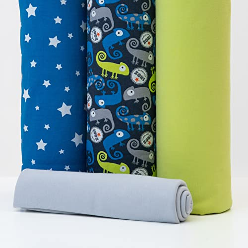 PAWOTEX Jersey stoff meterware Kinder Baumwollstoff meterware jerseystoff meterware zum nähen Baby jersey stoff kinder mädchen winter dicker 100% Baumwolle Öko-Tex mädchen jungen zum Nähen 150cmx50cm