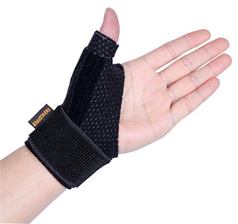 Thx4COPPER Attelle de Pouce à Compression Réversible- Orthèse de Pouce Pour Pouce BlackBerry, Arthrite, Doigt à Ressort, Tendinite, Respirant, Légère et Stable Pour Main Gauche et Droite-L/XL