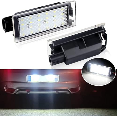 LED Kennzeichenbeleuchtung | Nummernschildbeleuchtung LED Kompatibel mit Renault Clio Kangoo Koleos Twingo | Eingebauter CANBus-Widerstand Kein Fehler 6000K Eisweißes Licht Ersatzlampenplatte