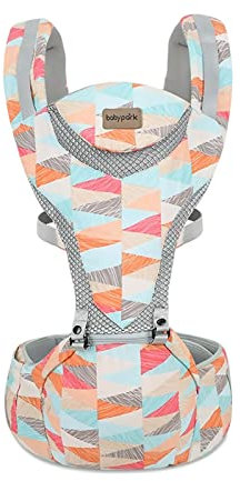 SONARIN Porte-bébé Ergonomique Respirant avec Siège à Hanche,Porte Bébé Multifonction Avant et Arrière Porte-bébé Echarpe de Portage Multiposition pour Nouveau-né Enfant 0-48 Mois(Géométrie)