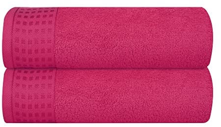 GLAMBURG Baumwolle 2er-Pack Oversized Badetuch-Set 70 x 140 cm, große Badetücher, Ultra saugfähig, kompakt, Umweltfreundlich und 100% recycelbar, schnell trocknend und leicht, Heiße