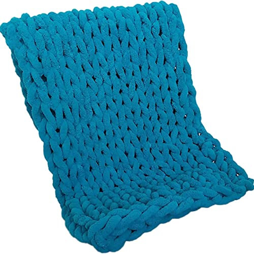 MHUQIA Chunky Knit Blanket 150x200cm, Grobstrick Wolldecke Strickdecke, Handgewebte Decke, Soft Cosy Chenille Handgewebte Decke,Heimdekoration FüR Sofa Bed