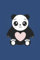 Notizbuch: Panda Bär Kawaii Bärchen mit Herz, Pandabär Notizbuch dunkelblau,120 Seiten liniert, 6x9 zoll (ca A5), liniertes Buch zum reinschreiben , ... blaues Softcover mit lustigen Bär cute