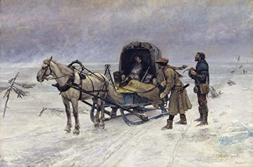 FROZBI Leinwandbilder Bild Poster Kunstdrucke Ölgemälde der Tod von Sten Sture dem Jüngeren auf dem Eis des Mälarsees Carl Gustaf Hellqvist für Wanddekoration 60x90cm