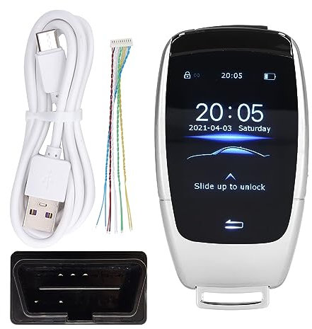 Aramox Smart Remote Key, Universal TK900 LCD Touch Screen Smart Key Remote Keyless Entry per Modelli con Pulsante Start Stop Engine (Argento)