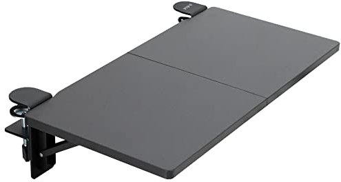 VIVO Clamp-on 61cm x 30cm (14 Including Clamps) Desk Extender, Foldable Keyboard Tray, Table Mount for Sit Stand Desks, Black, DESK-EXT24