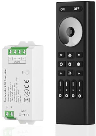SEZO Kit controller LED 2.4G RF monocolore C01RF controller e RC01RFB 4 zone telecomando wireless controllo gruppo luminosità regolabile per FCOB 3528 striscia LED monocolore