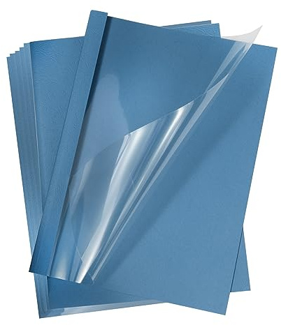 PATIKIL 0.3 Thermal Binding Cover, 20 Pcs PE Hold 51-70 Sheets Presentation Paper File Protector Folder with Hot Melt Glue for Office Work, Dark Blue