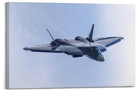 JONZA Poster F-22 Raptor Kampfflugzeug, dekoratives Gemälde, Leinwand, Wand und Kunstbild, Familienschlafzimmer-Dekoration, 60 x 90 cm