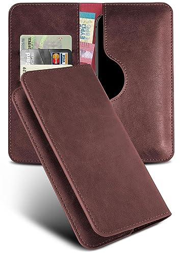 moex Purse Case für iPhone 15 Pro Handytasche mit Geldbörse, Klapphülle aus PU Leder mit Kartenfach, Flip Case Schutzhülle 360 Grad Rundumschutz Booklet Lederhülle, Weinrot