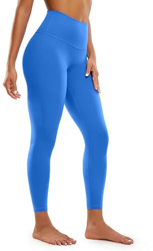CRZ YOGA Butterluxe Damen High Waist Sport Leggings Blickdicht Yoga Leggins Sporthose Workout Gym Yogahose - 64cm Funkelndes Blau 38