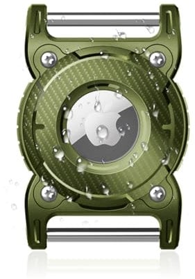 Airtag Hundehalsband Halter, Airtag Halter für Hundehalsband mit Abnehmbarer Metallschlaufe, leicht, kompakte Größe, Schutzhülle für Apple AirTag Finder für Tracker Halter Zubehör (Grün)