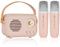 Ainiv Micro Karaoke Enfant sans Fil avec 2 Micro, Portable Karaoké Bluetooth avec LED et Effets Changement de Voix Jouets de karaoké pour Enfants et Adultes HiFi Mini Microphone Karaoké Complet-Rose