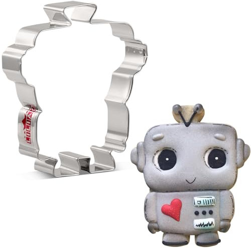 LILIAO Robot Cookie Cutter, 3.8 inch, Stainless Steel, by J.Cookies