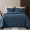 Whale Flotilla Tagesdecke Bettüberwurf 240x260 cm Bedspread mit 2 Kissenbezüge - Weiche und Leichte Steppdecke mit Geometrischem Muster für 4-Jahreszeiten, Marineblau