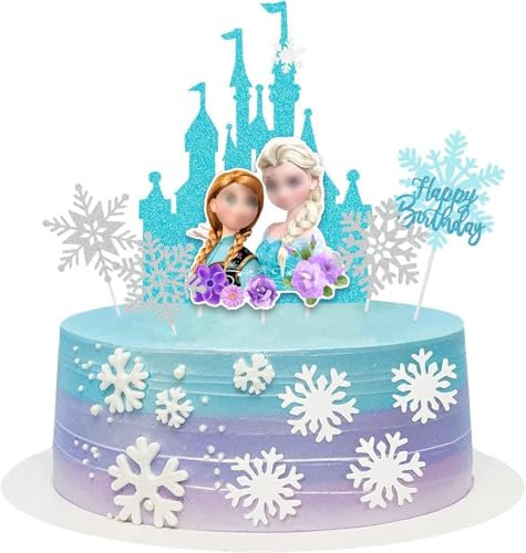 Princess Kuchen Topper, 6 Stück Cartoons Kuchen Topper, Happy Birthday Tortendeko Princess, Tortendeko Geburtstag für Mädchen, für Kinder Baby Party Geburtstag Party Dekoration