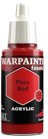 The Army Painter, Warpaints Fanatic Pure Red Single Acrylics, Miniature Hobby Painting, Quality Paint for Miniature Wargaming