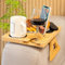 Bamboo Couch Cup Holder - Couch Arm Table with 360° Rotating Phone Holder, Wine Glass Holder - Fit Any Size Sofa
