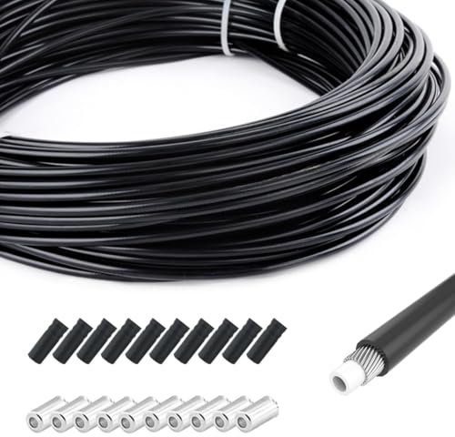 TAPKUA 10m Gaine de Câble de Dérailleur de Vélo Diamètre 4 mm, Coque Extérieur Avec Embouts