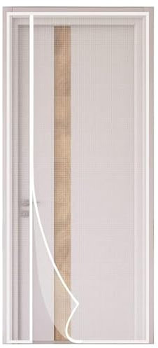 Zanzariera Finestra Magnetica 100x205cm Zanzariere a Rullo Chiusura Automatica con Calamita per per Balconi, Portefinestre,Bianco