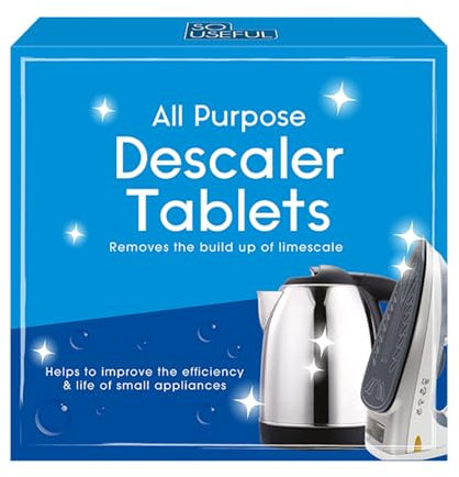 Descaler Tablets- Pack of 1 Powerful Limescale Removal, Improves Efficiency and Life of Appliances, Iron Descaling tabs for Steam Kettle Cleaner Coffee Machines, Tough Scale Remover Sachets