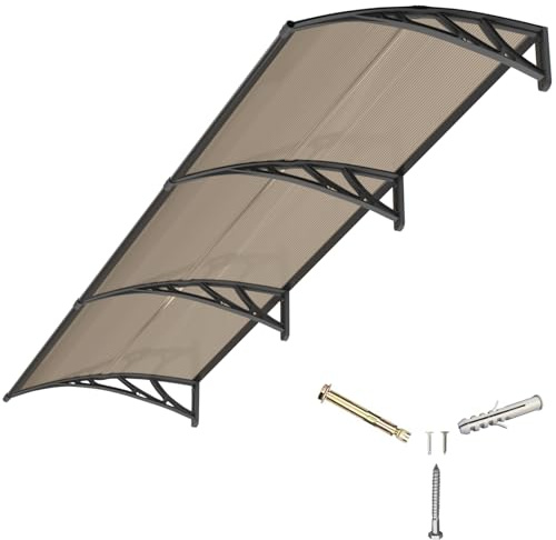 Awning,Awnings for house,40x120Inch Door Awning Exterior Window Canopy with Premium Plastic Steel Bracket Polycarbonate Cover UPF 50+ UV,Rain & Snow Protection for Porch, Patio,Deck