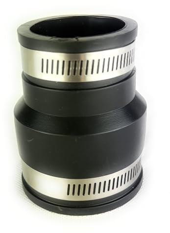 Aqua Universe 2 x 1.5 Flexible Reducer with Hose Clamps Reducing Connector with Hose Pipe Fitting Efficient and Reliable Rubber Coupling 2 Clamping Range 50mm-63mm, 1.5 Clamping Range 50mm-38mm